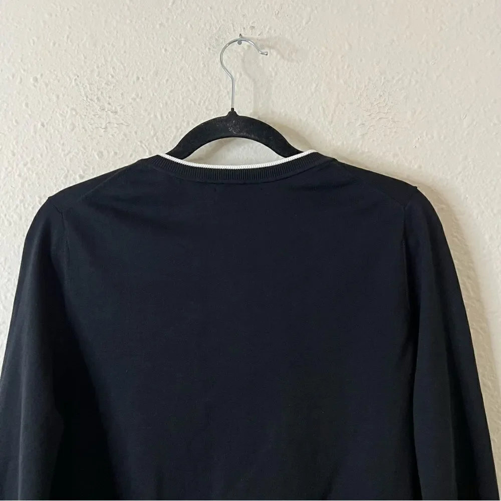 Banana Republic Crew Neck Black Cardigan Size Medium Stretch Cotton